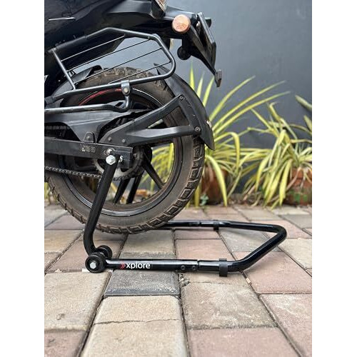 Explore Dismantle Paddock Stand For Bike | Assembling Bike Stand For Chain Cleaning | Detachable Universal Rear Paddock Stand For Motorcycle Weight Upto 1500 Kg(Pitch Black)