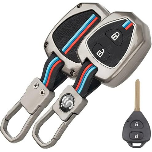 Shopoflux Metal Key Cover Compatible For Toyota Old Innova, Fortuner, Corolla, Camry 2 Button Key