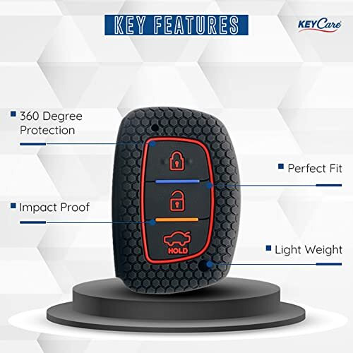Keyzone Keycare Silicone Key Cover For Elite I20, Active I20, Aura (Push Button Start Models Only) (Black)
