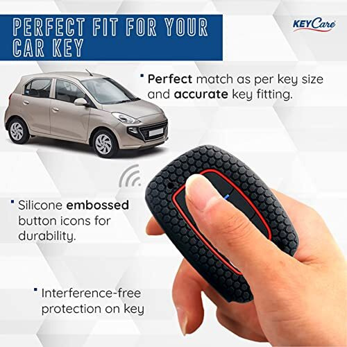 Keyzone Keycare Silicone Key Cover For Elite I20, Active I20, Aura (Push Button Start Models Only) (Black)