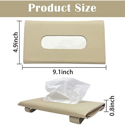 Sarte Car Tissue Holder, Sun Visor Napkin Holder, Car Visor Tissue Holder, Tissue Holder For Car (Beige)