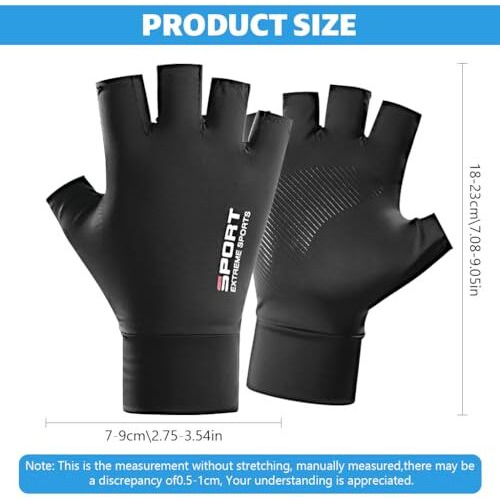 Proberos Fingerless Riding Gloves, Sport Fitness Breathable Summer Anti-Slip Palm Fashion Unisex, For Rock Climbing, Hiking, Fishing, Cycling, Workout