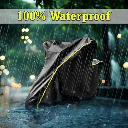 Garrege Waterproof Two Wheeler Cover For Continental Gt 650| Uv Proof, Heat Resistant & All Weather Protection | Black & Yellow Piping Color | Durable & Triple Stitched
