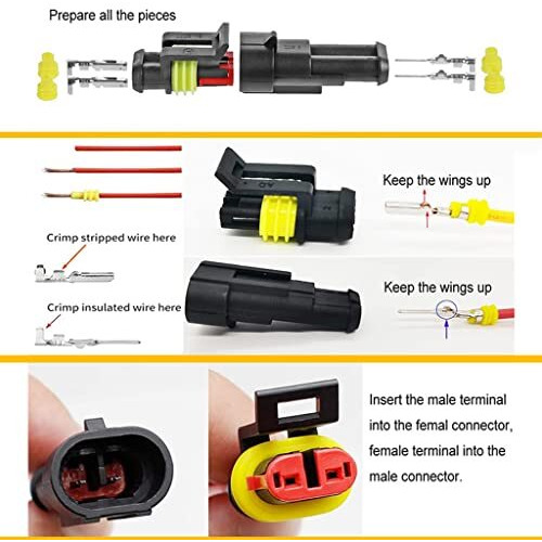 Zibuyu 352Pcs Waterproof Car Electrical Connector Terminals Automotive Electrical Wire Connector Plug Kit 1/2/3/4 Pin Connectors Male And Female