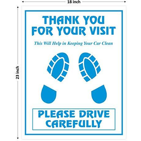 Packshark Disposable Paper Foot Mat For All Vehicles - Bus, Van, Truck, Crew Cab, Suv - Interior Automotive Floor Mats (White, Universal Size, Pack Of 25)