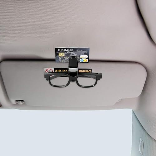 Krylops Car Sunglass Holder  Eyeglasses Storage Clip-On Sun Visor Mount With 180 Rotation, Ticket & Card Clip For All Cars  Universal Glasses Holder For Sunglasses, Glasses, And More
