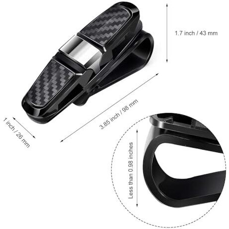 Krylops Car Sunglass Holder  Eyeglasses Storage Clip-On Sun Visor Mount With 180 Rotation, Ticket & Card Clip For All Cars  Universal Glasses Holder For Sunglasses, Glasses, And More