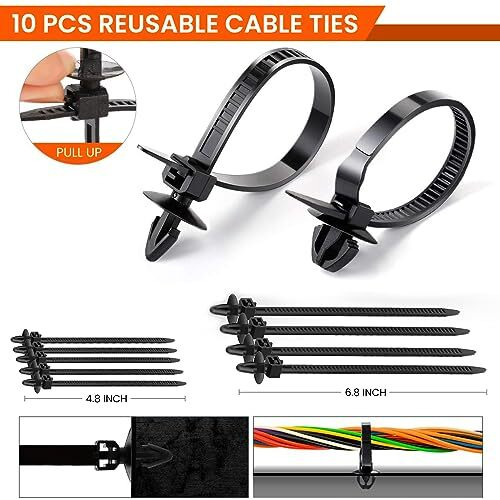 Serplex Car Door Plastic Trim Panel Clip Removal Tool, Car Push Retainer Clips & Door Trim Clip, 23 Sizes Nylon Bumper Fender Rivets With 10 Cable Ties And Fasteners Remover For Toyota Gm Ford Honda
