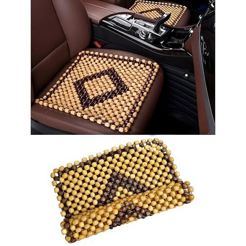 Sarte Wooden Beads For Car Seat Ultra Comfort Wooden Beads Cover Acupressure Sitting Bead Seat Wooden Cushion Pad For All Type Of Chairs (Beige, 1Pc)