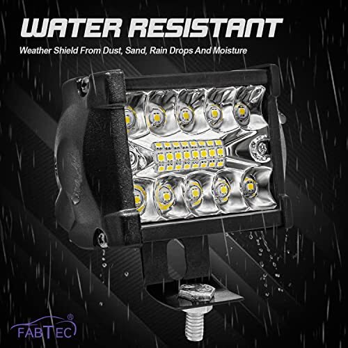 Fabtec Flood+Spot Beam Led Fog Light Led Bar Light 4 Inch 25W White Led Light Cube Pods With On/Off Switch And Clamps Universal Light For All Bikes (18 Led 4 Inch) (6 Month Warranty)
