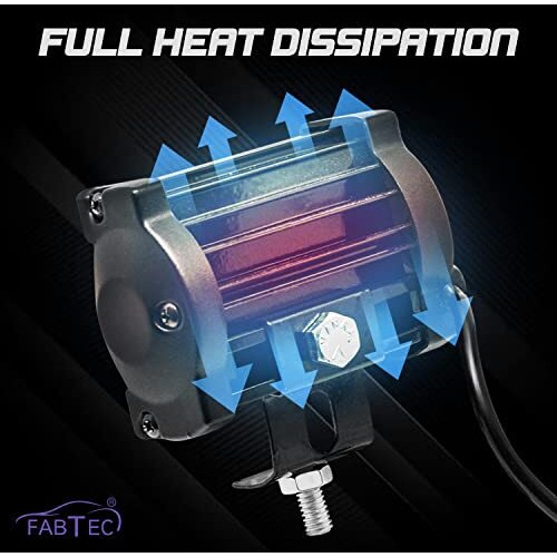 Fabtec Flood+Spot Beam Led Fog Light Led Bar Light 4 Inch 25W White Led Light Cube Pods With On/Off Switch And Clamps Universal Light For All Bikes (18 Led 4 Inch) (6 Month Warranty)