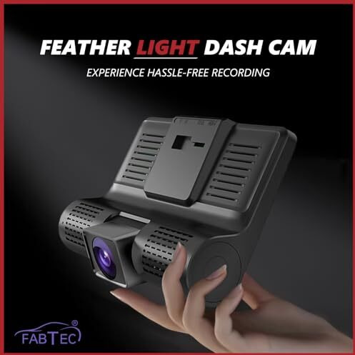Fabtec 4 Inch Ips Screen Three Lens Car Dvr Hd 1080P Vehicle Driving Recorder Car Camera With Night Vision, G-Sensor, Parking Assistance
