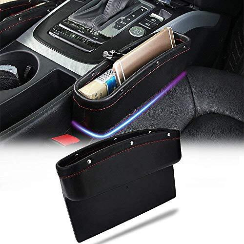 Automaze Car Seat Storage Pockets Box Pu Leather Seat Gap Filler Organiser For Car Interior & Keys, Cards, Phone Coins Etc (Black), Inside