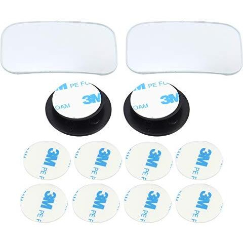 Automaze Rectangle 360 Degree Car Wide Angle Rectangle Convex Blind Spot Rear Mirror (3R-054) | For Car | - Set Of 2