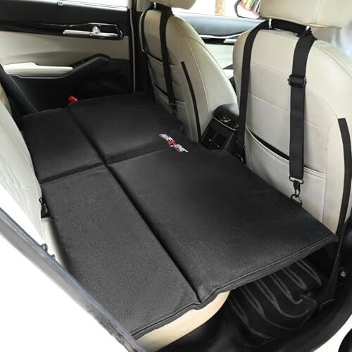 Allextreme S52 Non Inflatable Car Bed Portable & Foldable Design Polyester Fabric Back Seat Sleeping Mattress Universal Fit For Adults Baby Kids Travel Trips Camping And Picnic (Pack Of 1, Black)