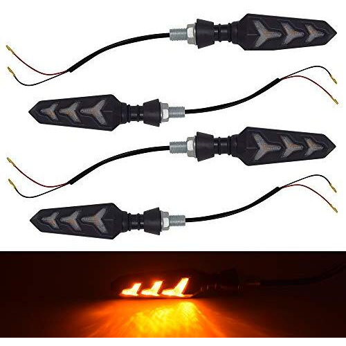 Ramanta Bike Indicator 4Pcs Motorcycle Indicators Turn Signal Lights Motorbike Turning Indicator Bike Turn Indicators 12V 12 Leds High Bright Bulbs Compatible With Apache Rtr 180 (Light Color Amber)