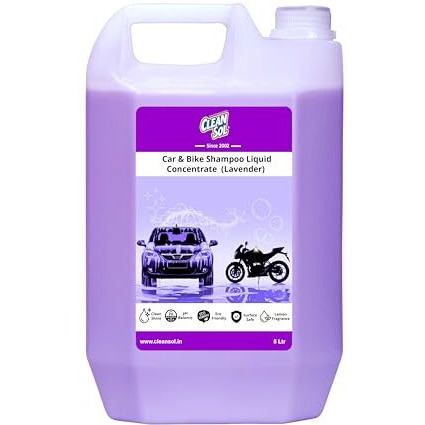 Cleansol Car & Bike Wash Shampoo Concentrate | High-Foaming, Ph-Balanced, Paint-Safe Formula | Thick Suds With Shine Boost | Works With Foam Cannon & Bucket Wash | Lavender Fragrance - 5 Ltr