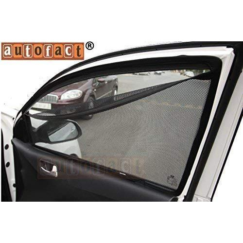 Autofact Magnetic Car Sunshades Compatible With Hyundai Grand I10 Nios (2019 To 2024) (Set Of 4)  Easy Installation, Uv Protection, Keeps Car Cool (Front 2 With Zippers, Rear 2 Without Zippers)