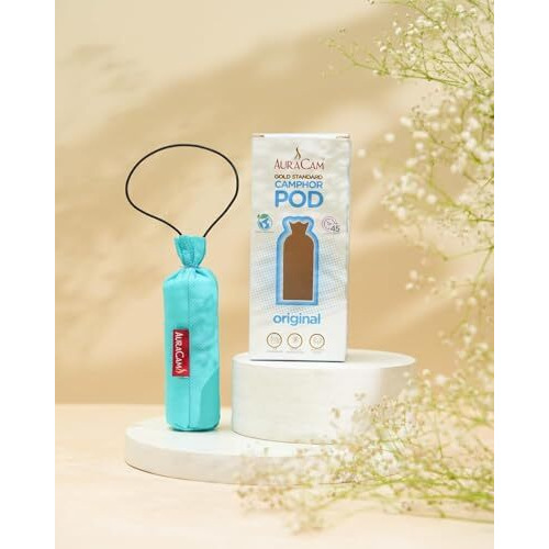 Auracam Gold Standard Camphor Pods (1 Original + 1 Oudh) - Pack Of 2 - Organic Camphor Cone Air Freshener For Room, Car, Bathroom, Office & Toilet | Long-Lasting Camphor Pods
