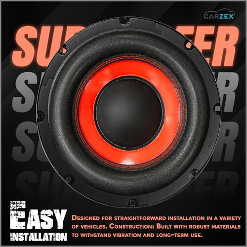 Carzex 8 Inch 125W Rms Amp Woofer With 500W Peak Power & 4 Layer Copper Coil Subwoofer For Cars & Home Theatre, Bass Audio Systems & Diy Projects (1.5" Voice Coil | 120X25 Mm Magnet | 4 Ohm)