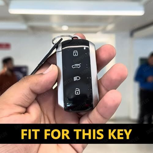 Shopoflux Tpu Key Cover Compatible With Tata Curvv | Curvv Ev Electric 4 Button Smart Key Only (Black)
