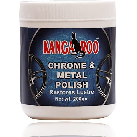Kangaroo Chrome And Metal Polish For Chrome, Copper, Brass, Bronze, Gold, Nickel And Stainless Steel. All Metal Cleaner, Polisher And Protectant. Removes Oxidation And Discoloration (200 Gram)