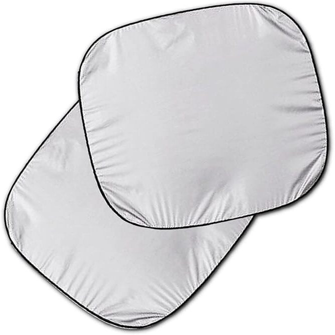 Woscher W476 Silver Front Window Shield For Sun Protection & Heat Insulation, Car Sun Shade Protector, Universal Windshield Sunshade For Car (Pack Of 2)