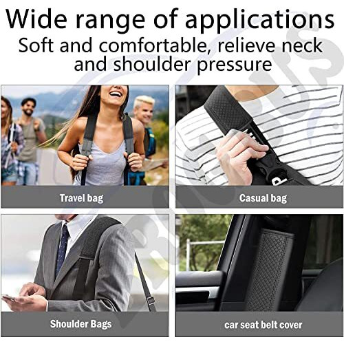 Brogbus Car Seat Belt Shoulder Pad Cover Car Safety Belt Pad (Black, Pack Of 02)