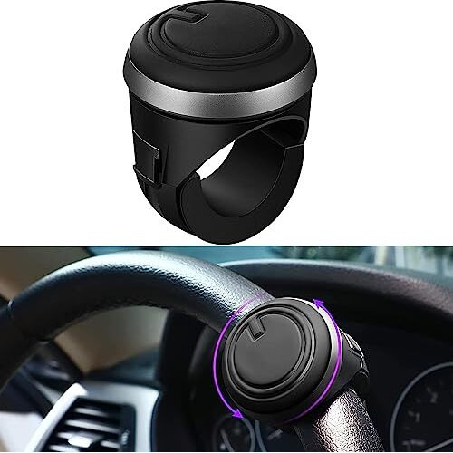 Keepcart Car Accessories Steering Wheel Spinner Metal Car Power Handle Spinner Steering Wheel Knob For All Vehicles Universal Driving Helper Booster