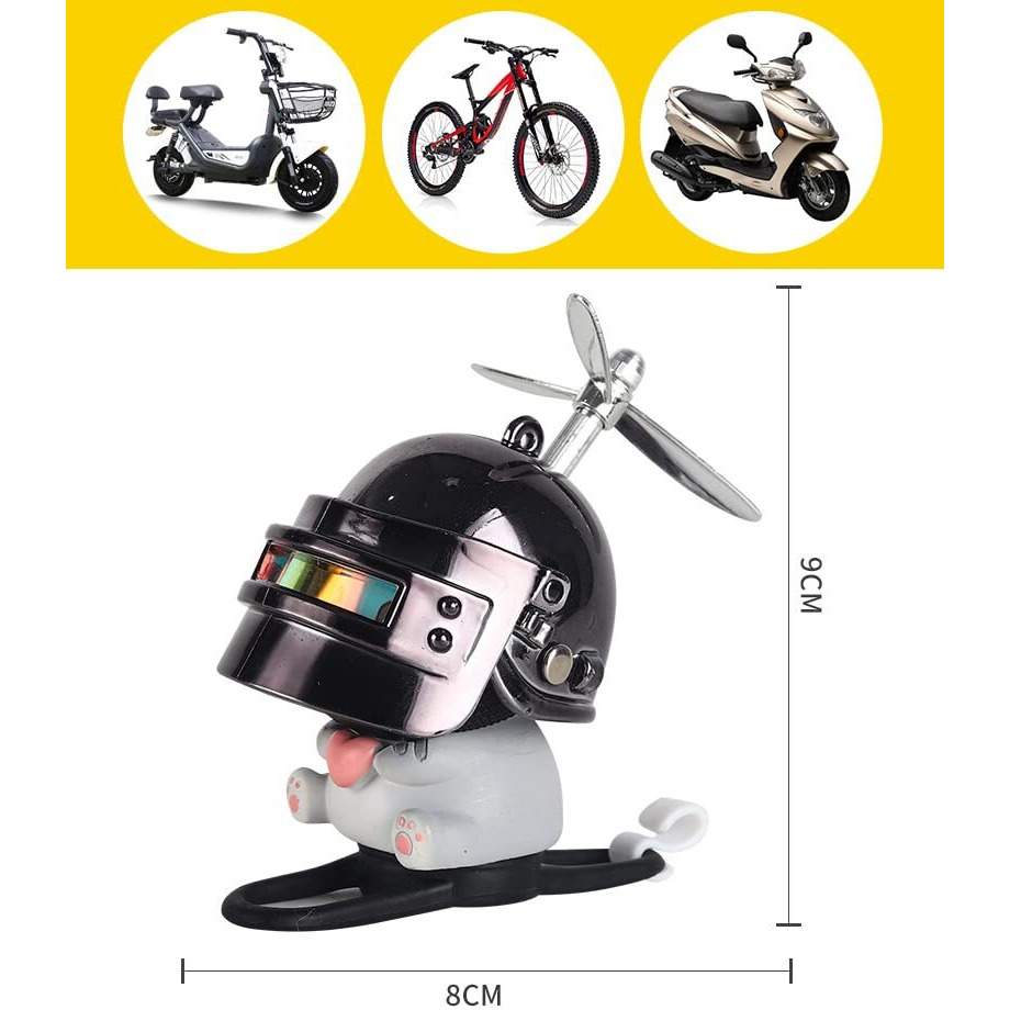 Wolpin Bicycle Decor For Bike Car Dashboard Cute Cat With Helmet And Fan Car Interior Decoration Accessories Desk Decoration, Bicycle, Acrylonitrile Butadiene Styrene