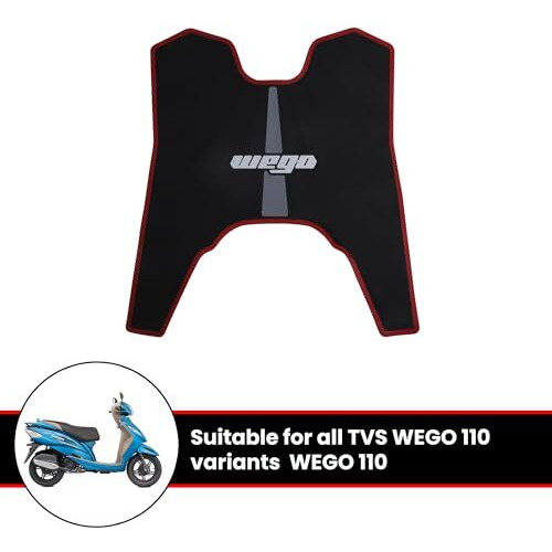 Grandbiker Wego Foot Mat Rubber Anti Skid Floor Mat Compatible With Wego Scooter, (Black, Grey & Red)