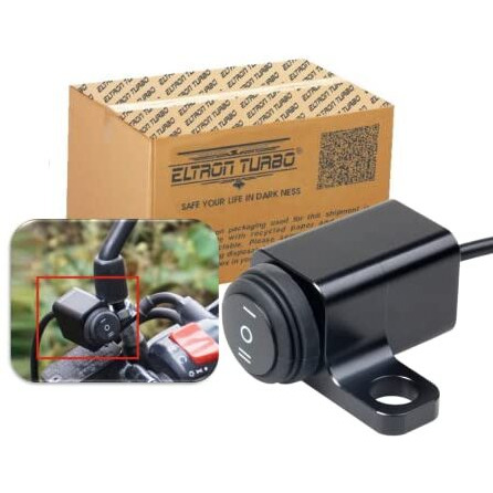 Eltron Turbo Waterproof Multi-Function 3 Mode Way Mirror Switch Button Operate With Headlight, Fog Light, On-Off-On Cnc Aluminium 12V Dc Universal For All Motorcycle, Bike, Scooties (Pack Of 1, Black)