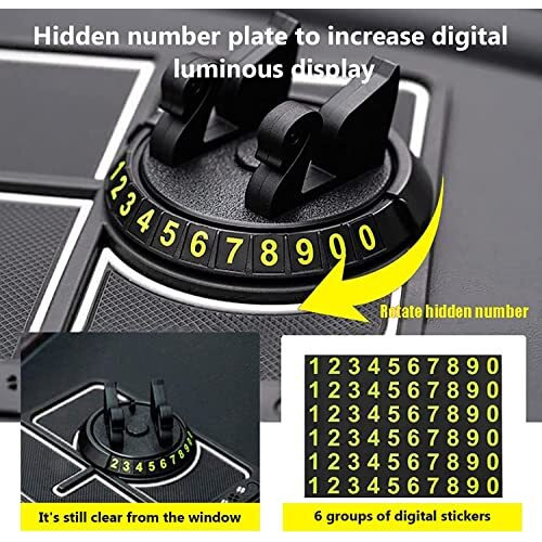 Mak Anti-Slip Car Dashboard Mat & Mobile Phone Holder Mount With Car Perfume -White Lining