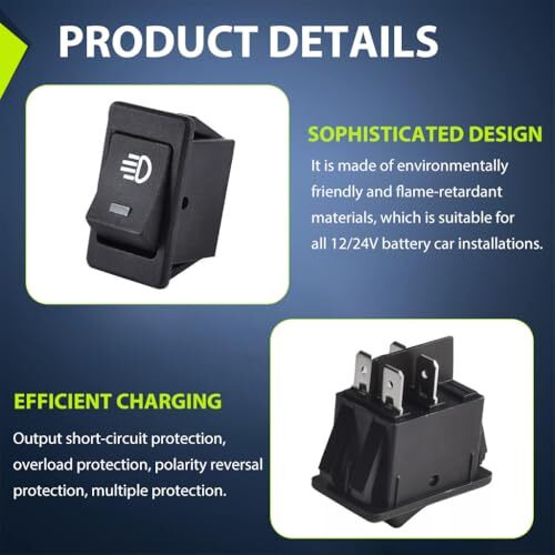Zibuyu Fog Light Switch For Car Fog Lamp Switch For Modification 12V 35A Blue Led Fog Light 3 Way Switch Toggle Rocker Switch 4 Pin On/Off For Universal Auto Car Asw-17D - 1 Pc