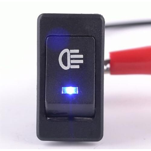 Zibuyu Fog Light Switch For Car Fog Lamp Switch For Modification 12V 35A Blue Led Fog Light 3 Way Switch Toggle Rocker Switch 4 Pin On/Off For Universal Auto Car Asw-17D - 1 Pc