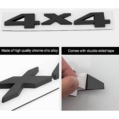 Automaze 3D Metal 4X4 Letter Car Logo Sticker Badge, 0.78 X 3.93 X 3.93 Inches, Black