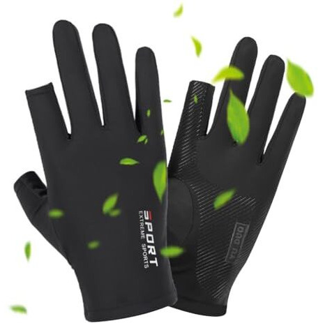 Proberos Riding Gloves With Open Thumb & Index Finger Tips Ice Silk Uv Protection Outdoor Gloves Breathable Anti-Slip Fashion Sport Gloves Driving Gloves Golf Gloves Fashion Unisex Closing Fit Gloves