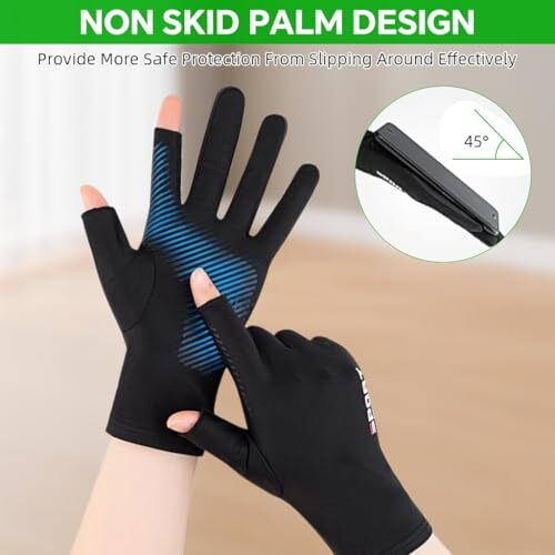 Proberos Riding Gloves With Open Thumb & Index Finger Tips Ice Silk Uv Protection Outdoor Gloves Breathable Anti-Slip Fashion Sport Gloves Driving Gloves Golf Gloves Fashion Unisex Closing Fit Gloves
