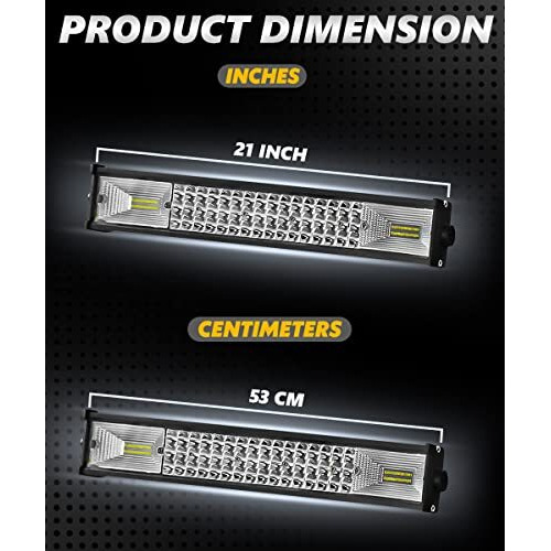Fabtec Car Led Focus High Power Led Bar Light Spot + Flood Beam Cree Led Fog Light Beam Light Off-Roading For All Cars Bar Light [96 Led 21 Inch]
