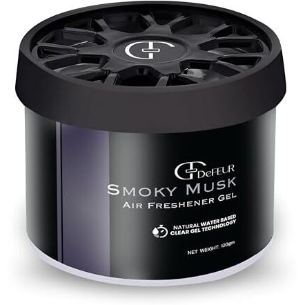 Defeur Smoky Musk Gel Car Perfume | 120G Strong Fiber Air Freshener | Musk Car Scent For Fresh Interiors | Luxury Car Accessories
