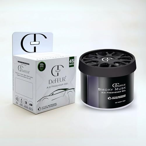 Defeur Smoky Musk Gel Car Perfume | 120G Strong Fiber Air Freshener | Musk Car Scent For Fresh Interiors | Luxury Car Accessories