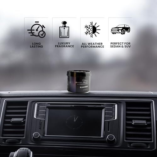 Defeur Smoky Musk Gel Car Perfume | 120G Strong Fiber Air Freshener | Musk Car Scent For Fresh Interiors | Luxury Car Accessories