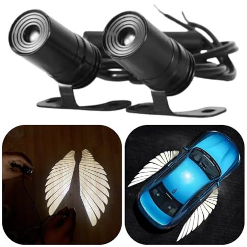 Eltron Turbo Motorcycle Led Angel Wings Style Light Waterproof, Universal Fit For All Motorcycle And Car Models (White Color Angel Wings Reflection) (Pack Of 1 Set)