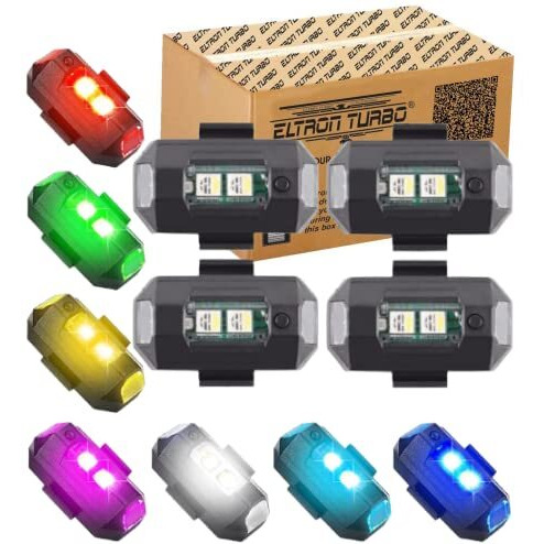 Eltron Turbo Elt512864Uiv Universal Safety Signal Aircraft Blinking Strobe 7 Colors Led Light Multipurpose Waterproof For Motorbike, Helmet, Bicycle, Car, Scooties & Anywhere (Pack Of 4)