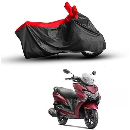 Ridershine Burgman Street 125 Two Wheeler Bike Cover - Dustproof - Uv Protection - Waterproof Bike Cover/Scooty Body Cover (Blackred)