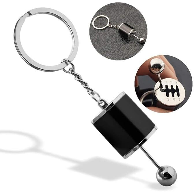 Nityasiddh Auto Part Model Key Ring Gear Box Shifter Keychain - Mini Car Shift Stick Knob Metal Key Chain - Transmission Fidget Keychain, Multi-Coloured