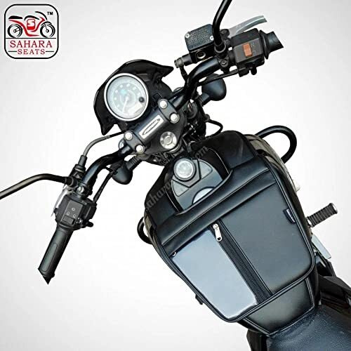 Sahara Seats Bajaj Avenger 150/160/180/220 Cruiser Mobile Foam Pocket Tank Cover/Tank Bag (Black) - Vinyl