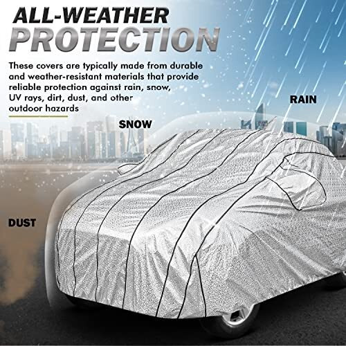 Fabtec Car Body Cover For Maruti Baleno Metallic Silver With 7 Strips With Soft Cotton Lining, Triple Stitched, Full Bottom Elastic