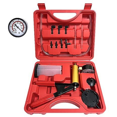Sthira Auto Brake Bleeding Kit, Hand-Held Vacuum Pump Pressure Tester Gauge Set, Brake Clutch Oil Bleed Kit, Manual Brake Fluid Bleeder Kit Tool For Car Motorbike Motorcycle Car Repair Kit