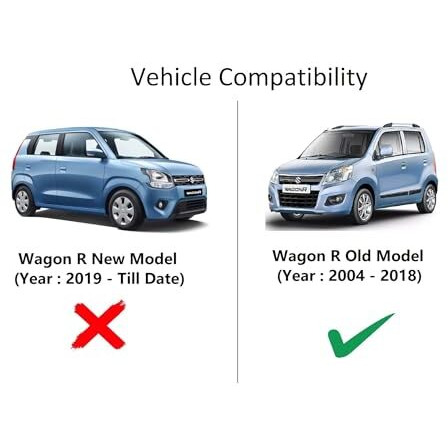 Auto Hub Car Cover Compatible With Maruti Wagonr (Model  2004-2018) With Mirror Pocket, Water Resistant, Triple Stitched, Wagonr Car Cover, Grey